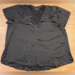 Lane Bryant Black V-Neck Blouse